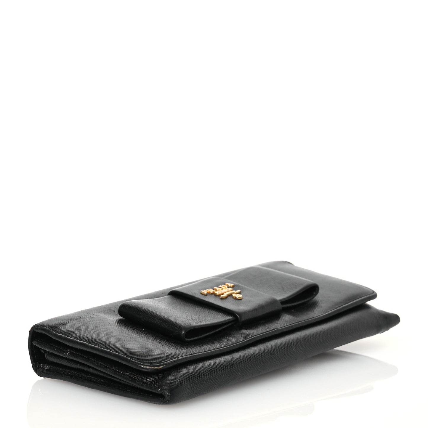 Saffiano Bow Continental Wallet Black