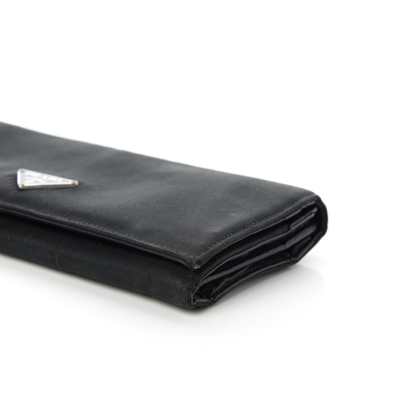 Tessuto Nylon Continental Flap Wallet Black