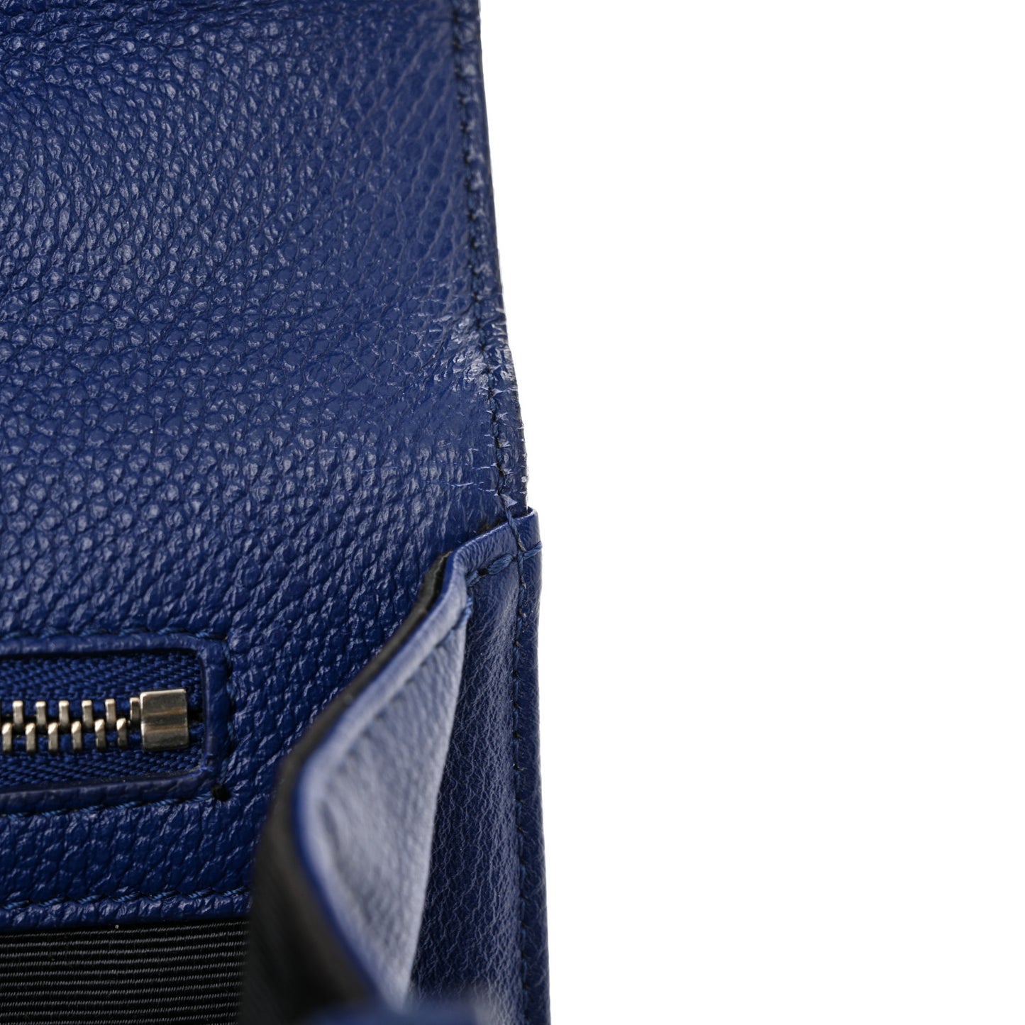 Grained Calfskin Medium Diorama Flap Bag Blue