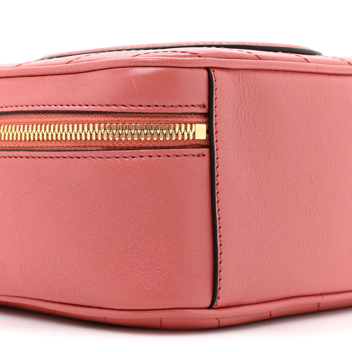 Sakai Be Green Calfskin Diagonal Stitched Blondie Top Handle Bag Pink