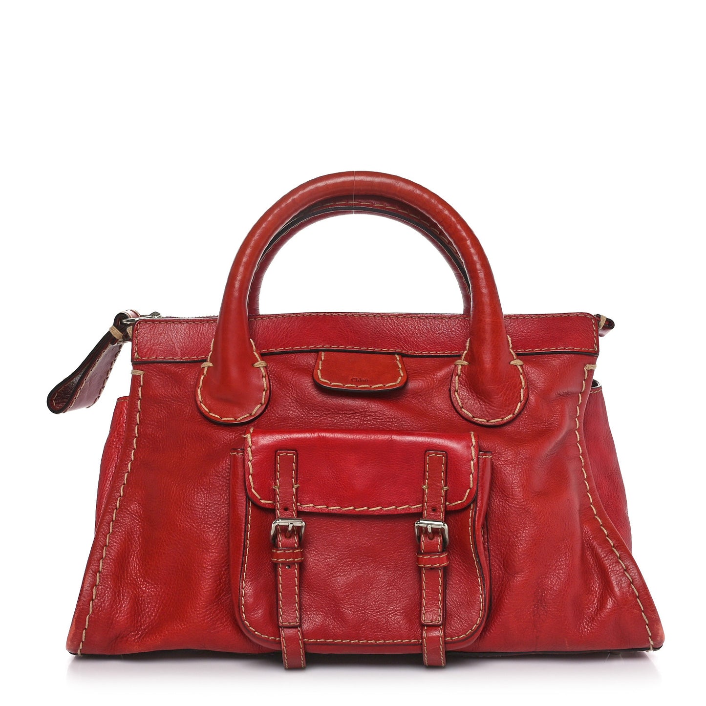Calfskin Edith Satchel Whiskey