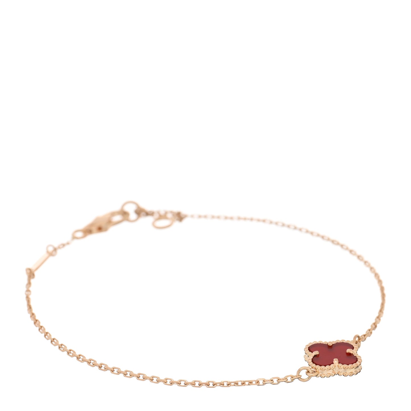 18K Rose Gold Carnelian Sweet Alhambra Bracelet