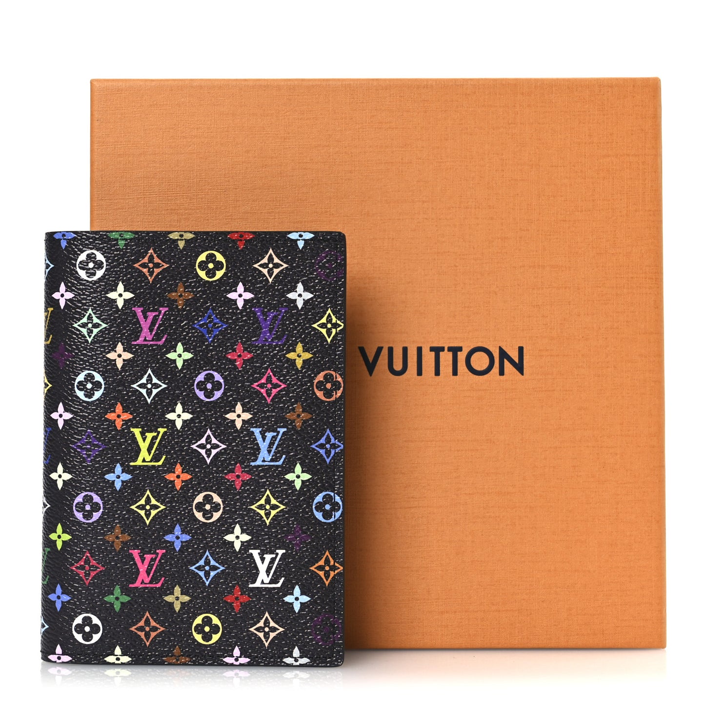 LV X TM Monogram Multicolor Passport Cover Black
