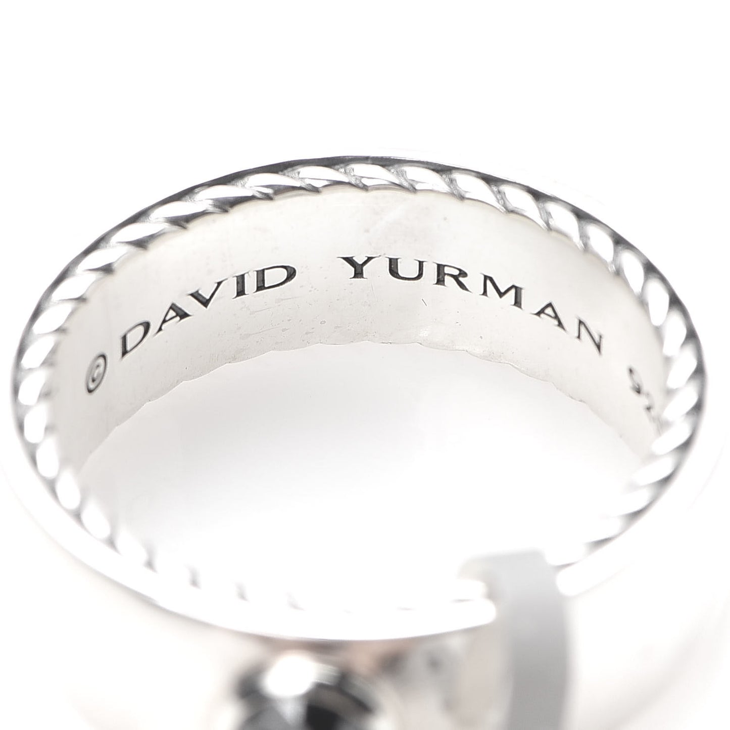 Sterling Silver Black Diamond 8mm Streamline Band Ring 65 11