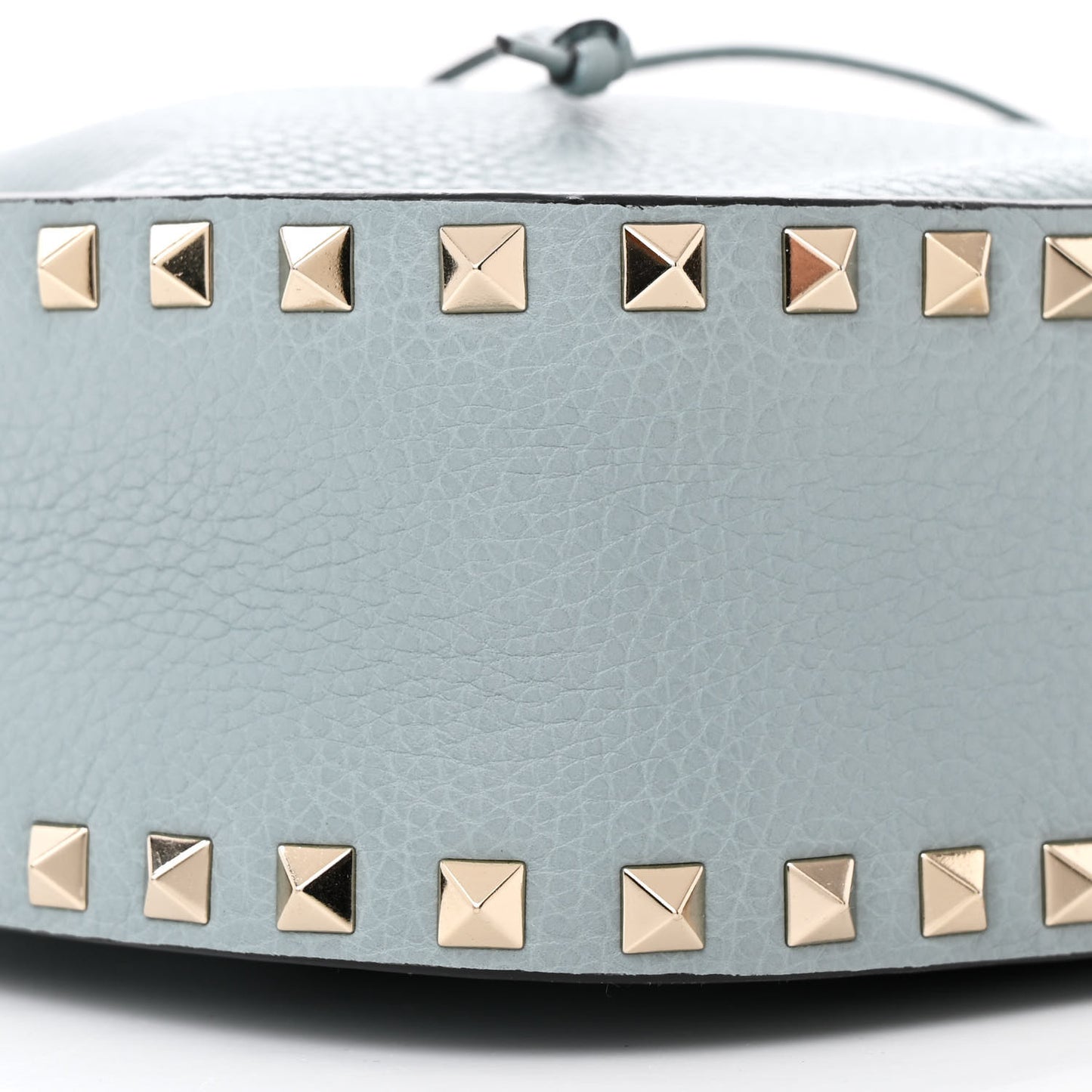 Grained Calfskin Rockstud Bucket Bag Amadeus