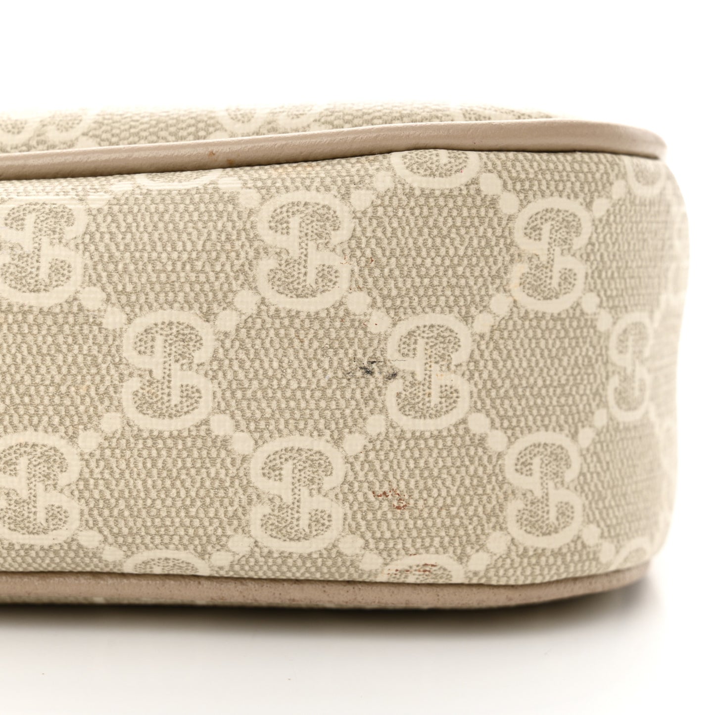 GG Supreme Monogram Textured Dollar Calfskin Small Ophidia Hobo Beige Mystic White Oatmeal