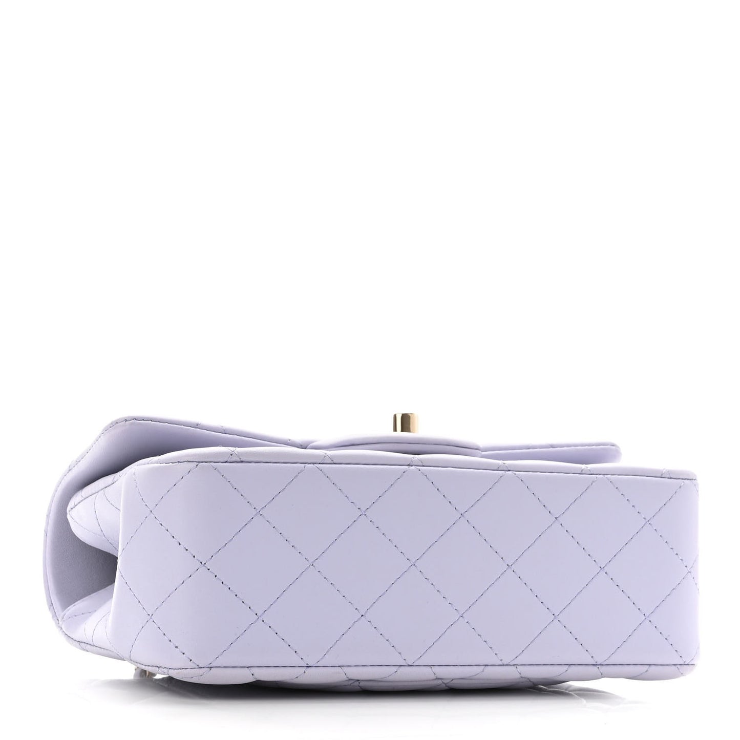 Lambskin Quilted Mini Top Handle Rectangular Flap Light Purple