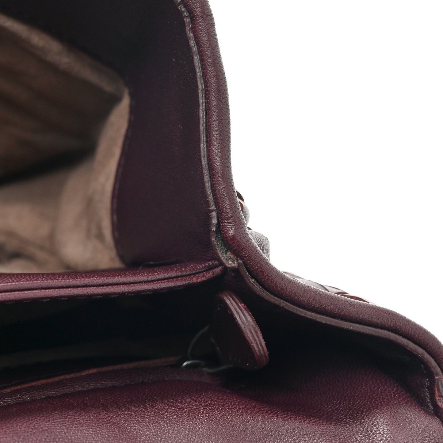 Nappa Intrecciato Large Olimpia Bag Burgundy