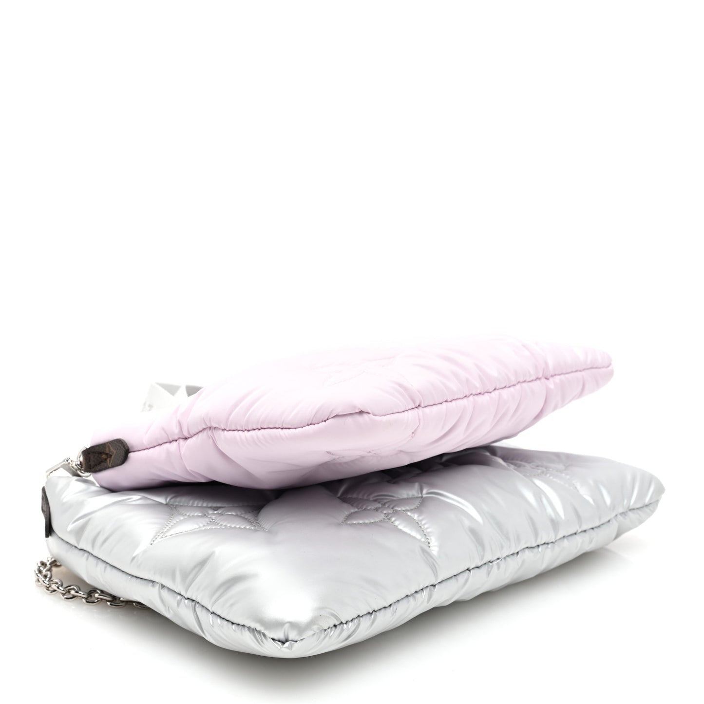 Econyl Monogram Pillow Maxi Multi Pochette Accessories Silver Pale Pink