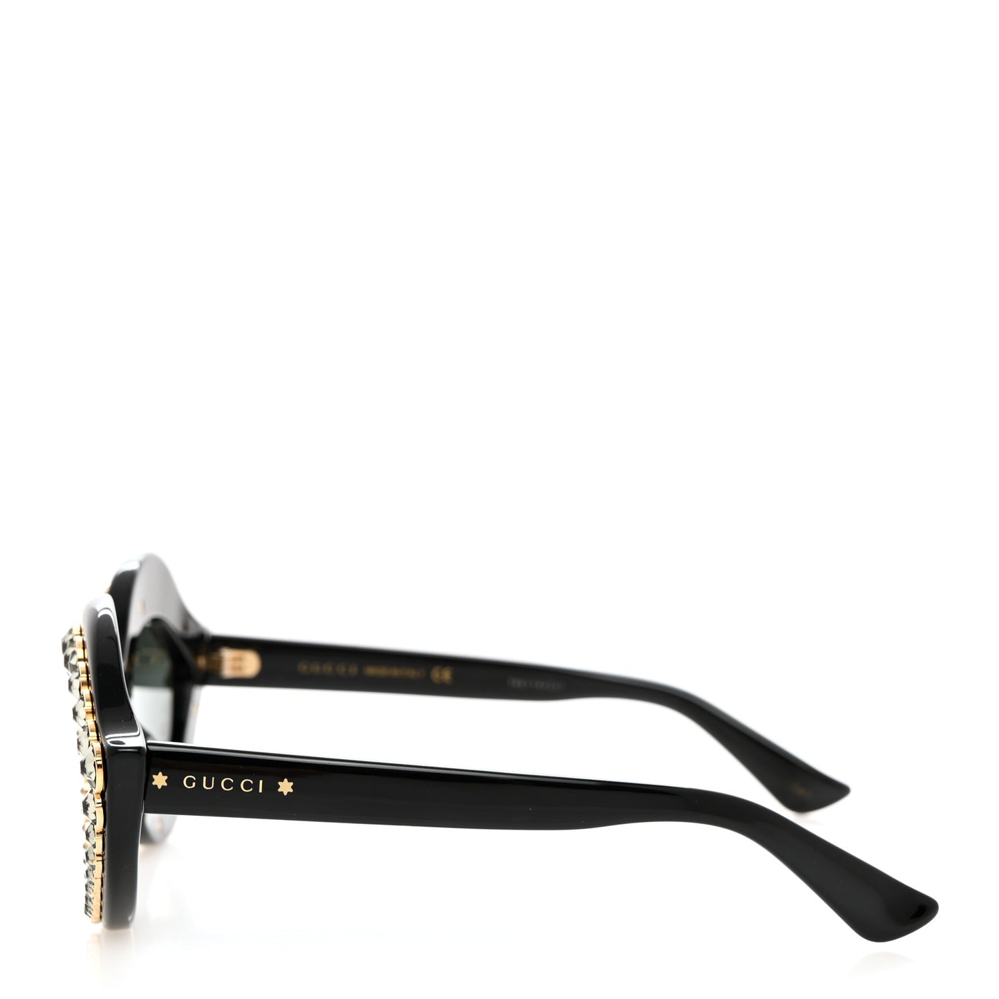 Acetate Crystal Studded Cat Eye Sunglasses GG0045S Black