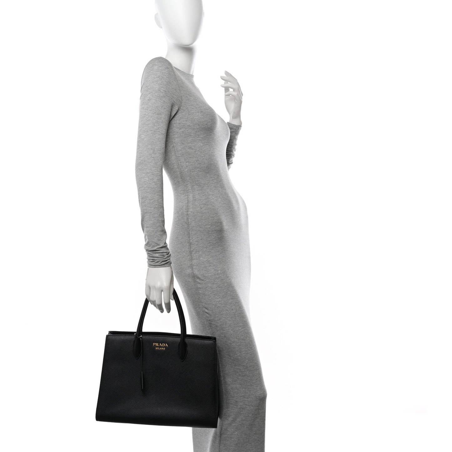 Saffiano City Calfskin Large Bibliothèque Top Handle