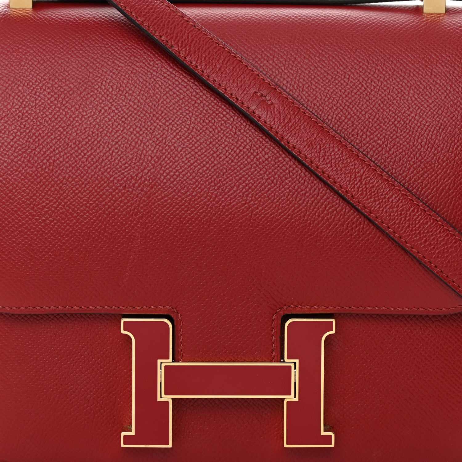 Hermes Epsom Enamel Constance 24 Rouge Grenat 8 of 11