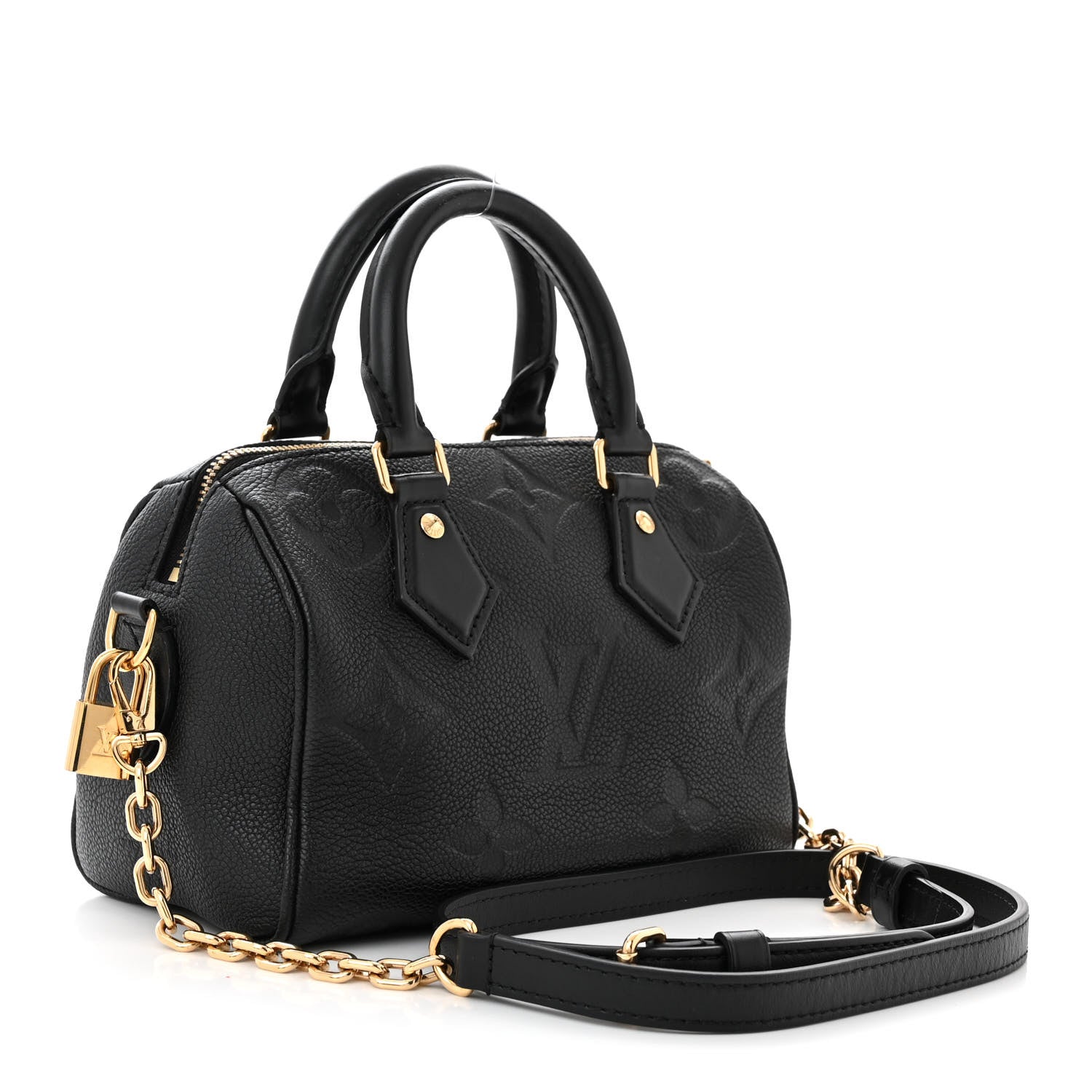 Louis Vuitton Empreinte Monogram Giant Speedy Bandouliere 20 Black 3 of 9