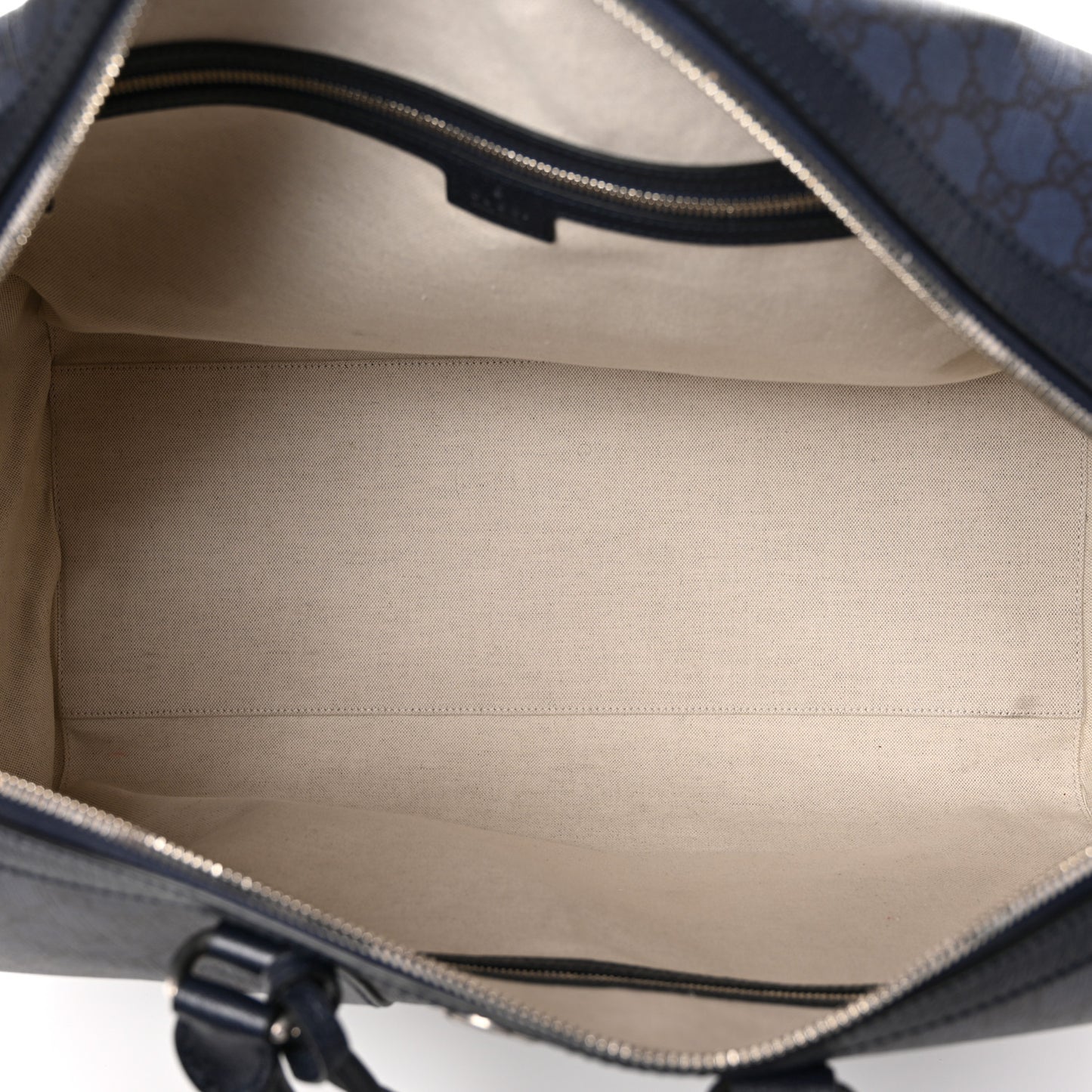 GG Supreme Monogram Textured Dollar Calfskin Large Savoy Duffle Bag Grey Black Blue