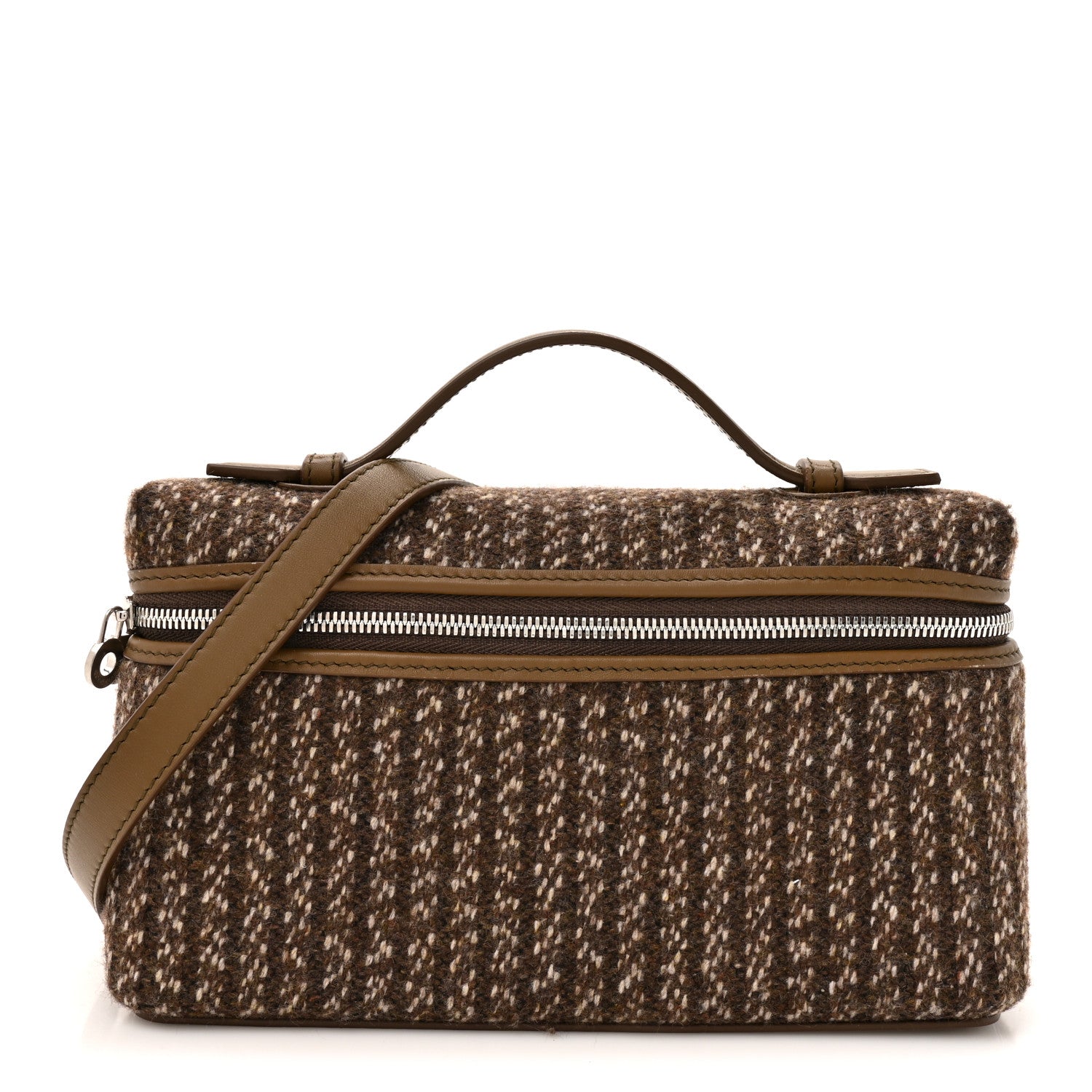 もこ Loro Piana Cashmere Extra Pocket Pouch L19 Mocha Latte Ebony