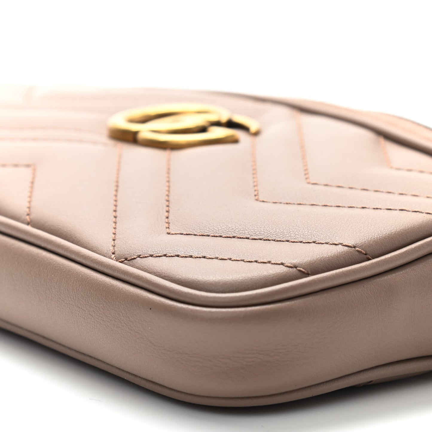 Calfskin Matelasse Mini GG Marmont Chain Crossbody Bag Porcelain Rose