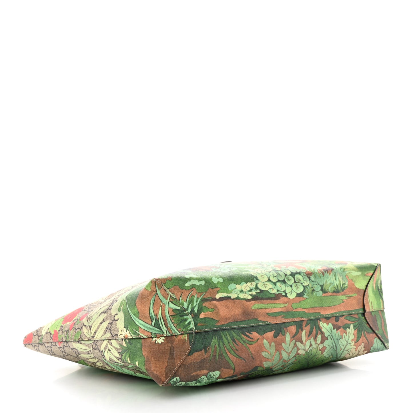 GG Supreme Monogram Tian Medium Shopping Tote Beige Multicolor Red