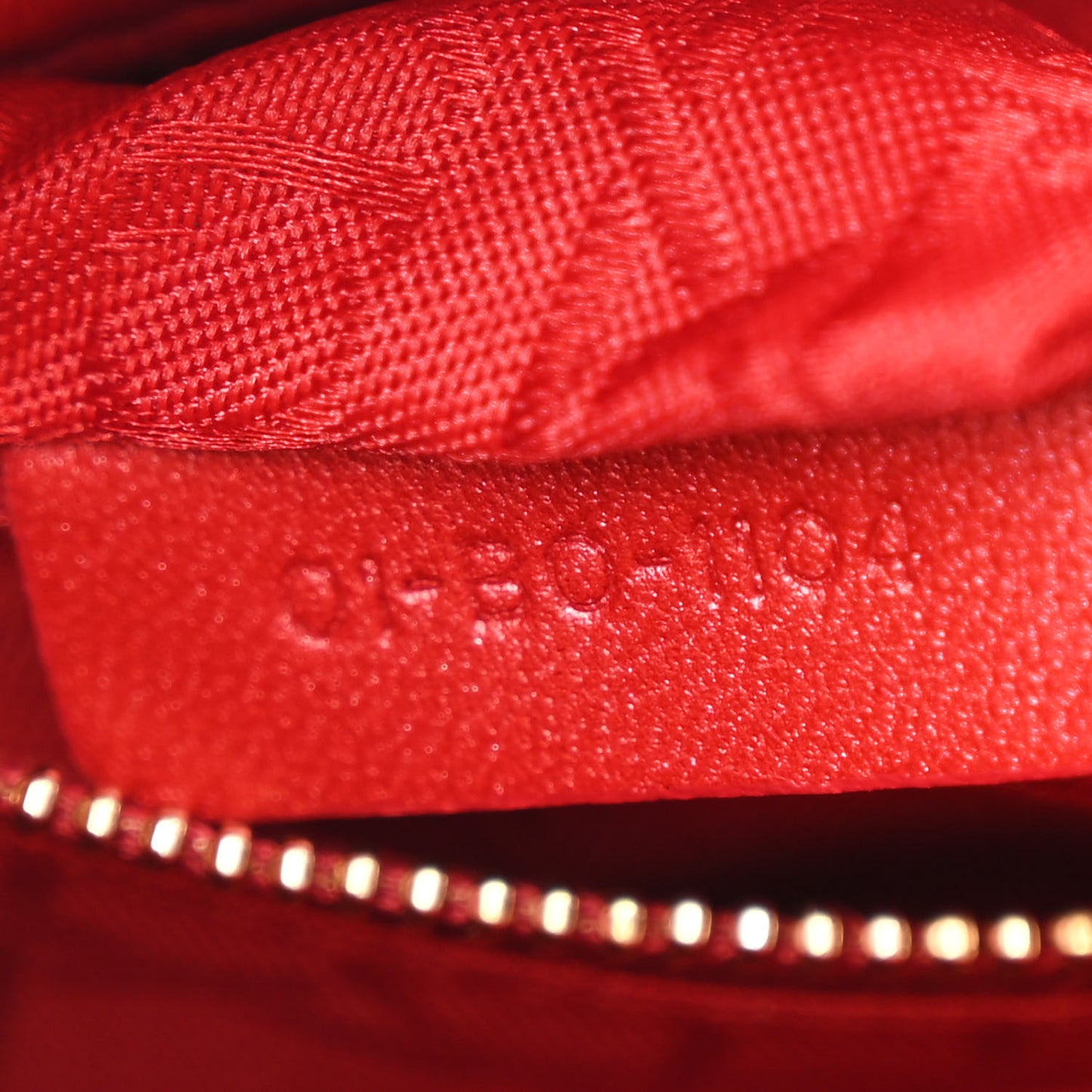 Metallic Lambskin Cannage Mini Lady Dior Red