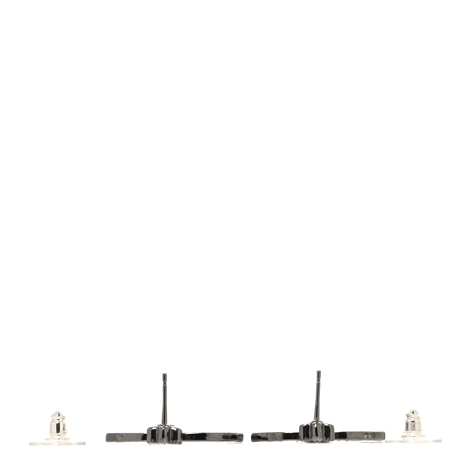 Chanel Ruthenium Crystal Star CC Drop Earrings 3 of 5