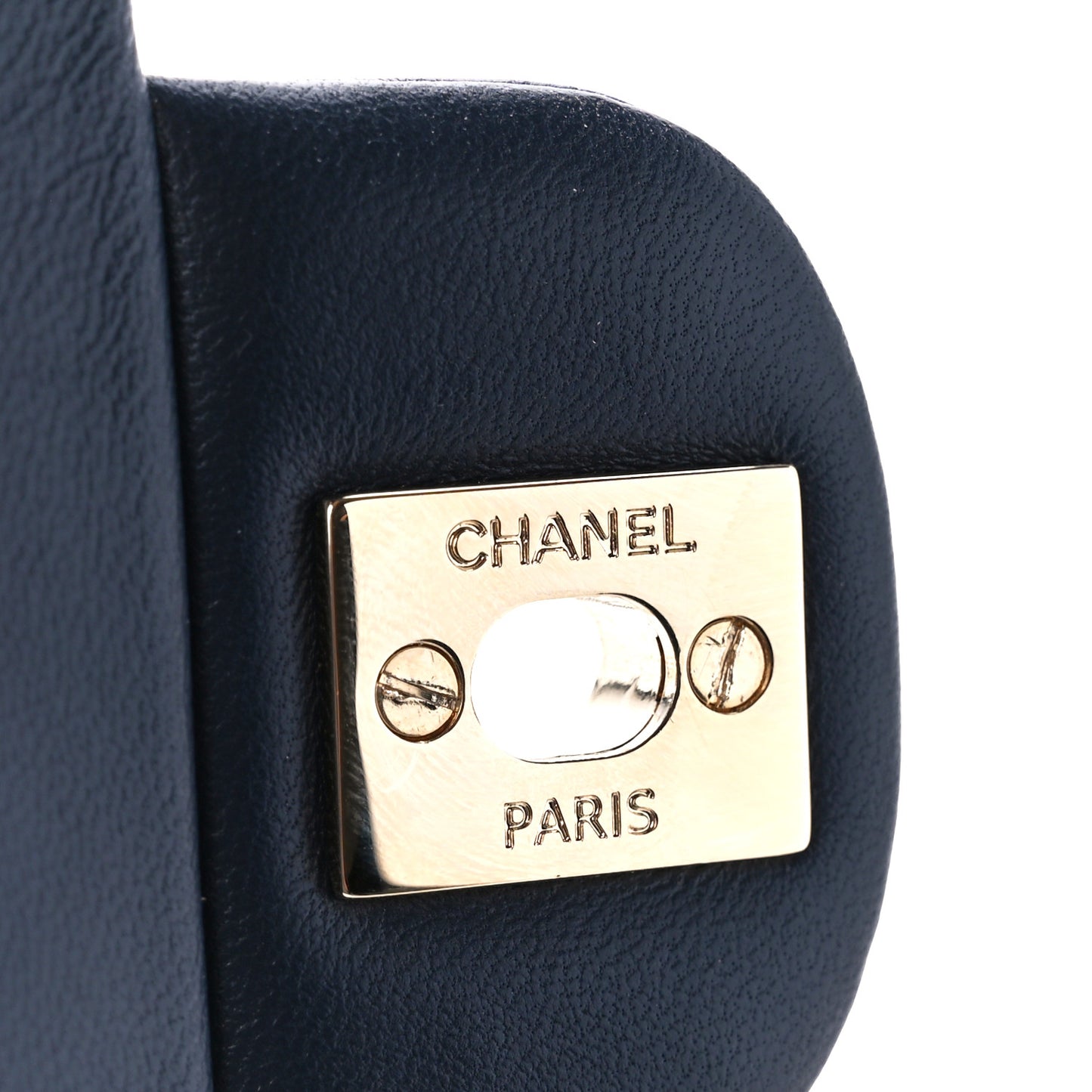 Lambskin Quilted Mini Rectangular Flap Navy