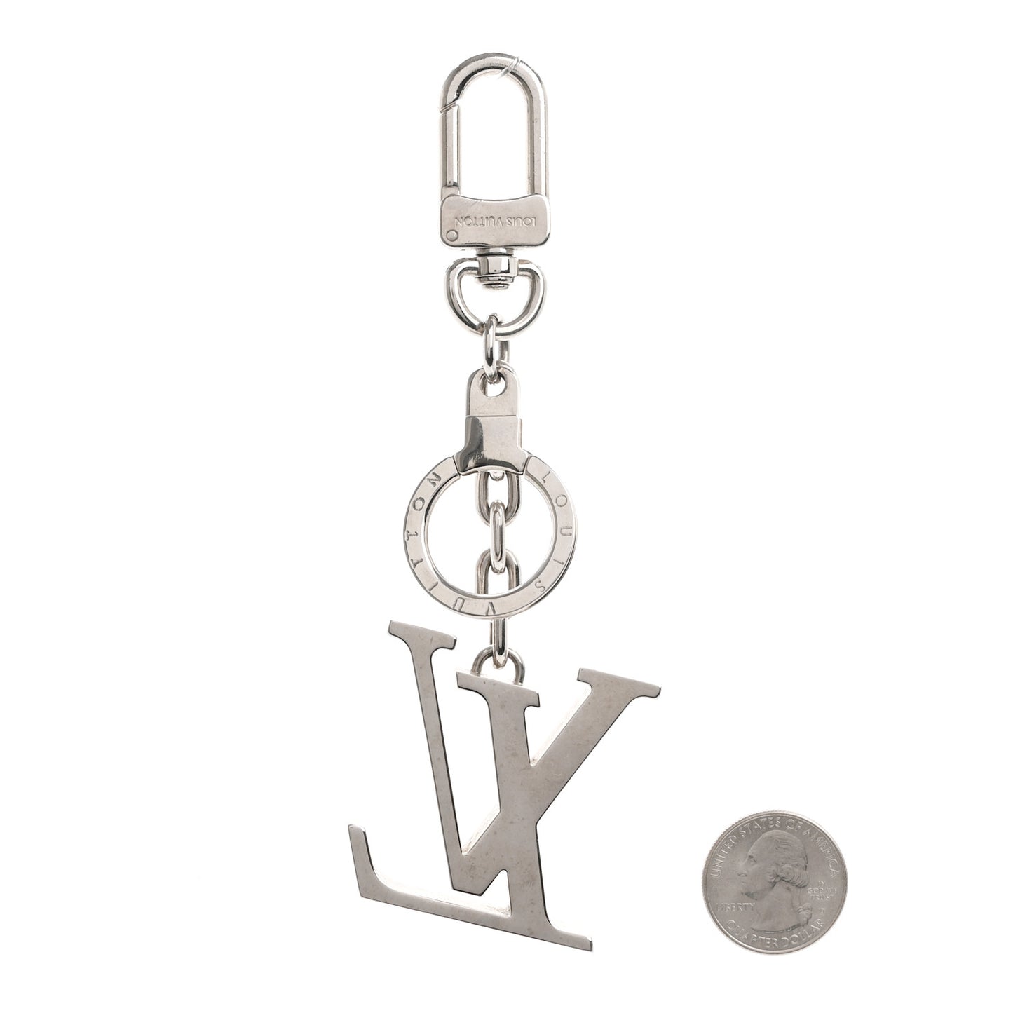 LV Initials Key Chain Holder Silver