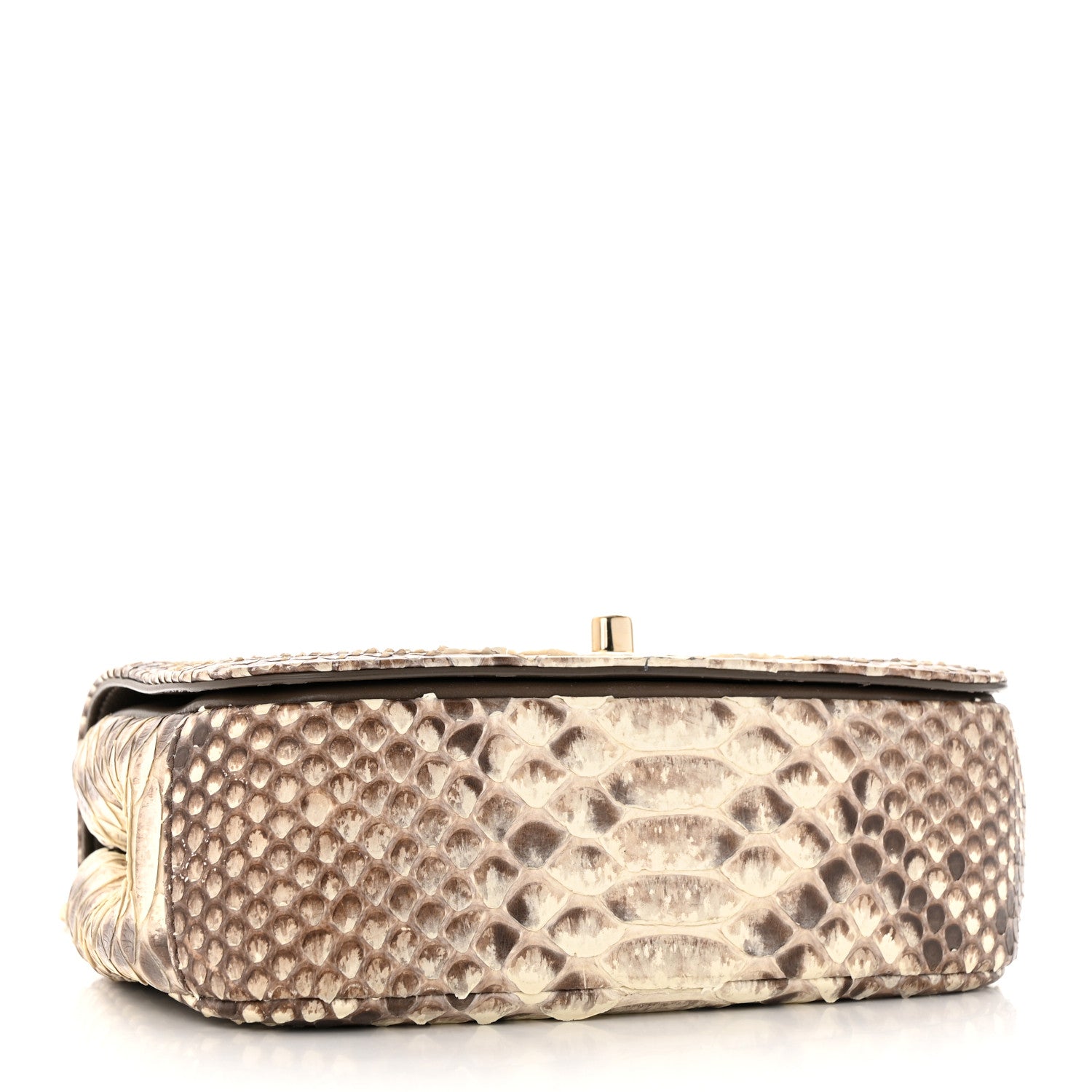 Chanel Snakeskin Metal Top Handle Carry Chic Flap 4 of 15
