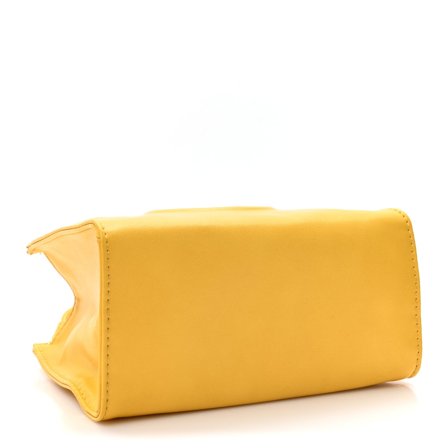 Vegan Leather Small Shopping Bag Yellow