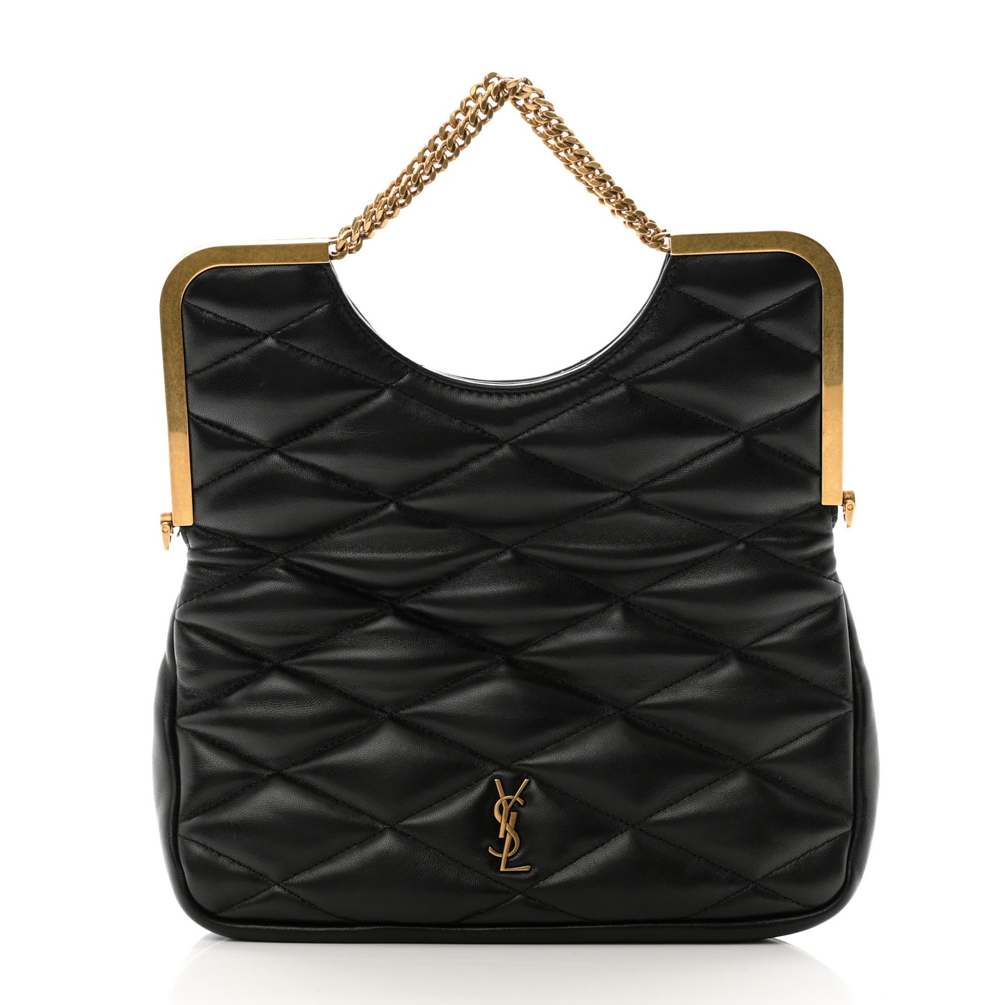 Lambskin Quilted Cerniera Shoulder Bag Black