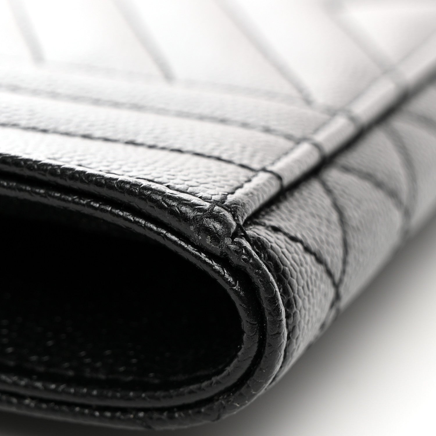 Saint Laurent Grain De Poudre Textured Mixed Matelasse Triquilt Monogram Clutch Black 7 of 11