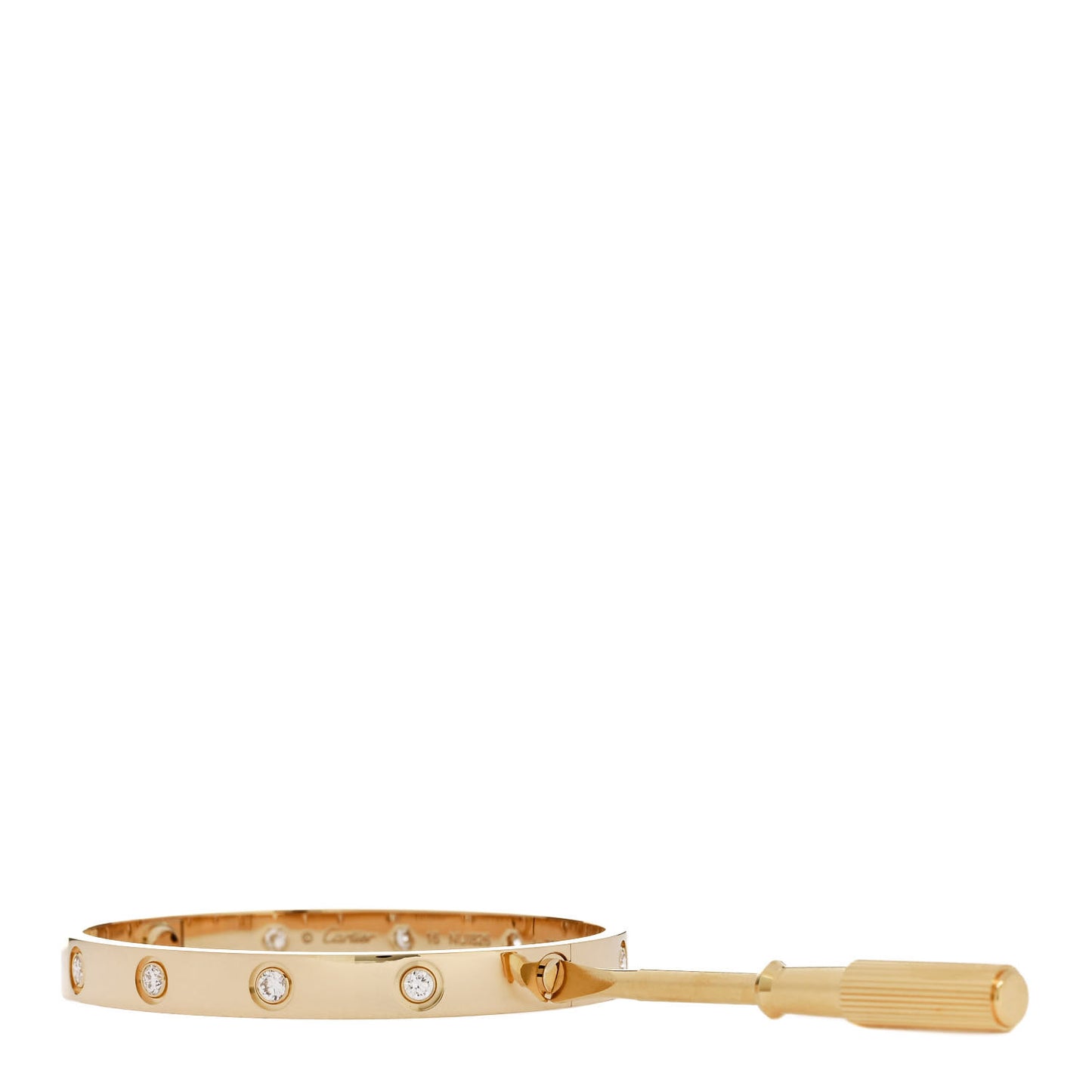 18K Yellow Gold 10 Diamond LOVE Bracelet 16