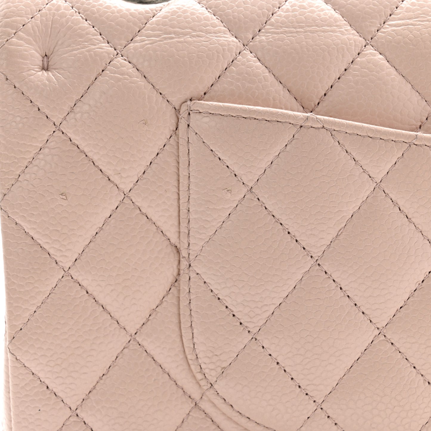 Caviar Quilted Medium Double Flap Light Pink
