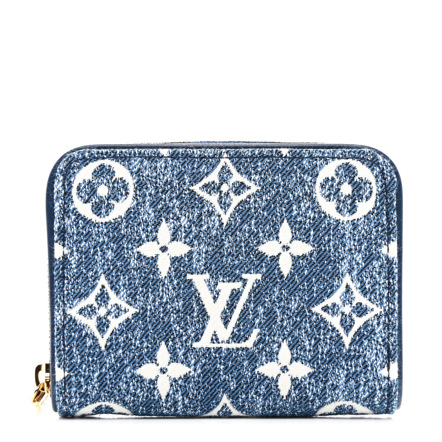Denim Monogram Jacquard Zippy Coin Purse Bleu
