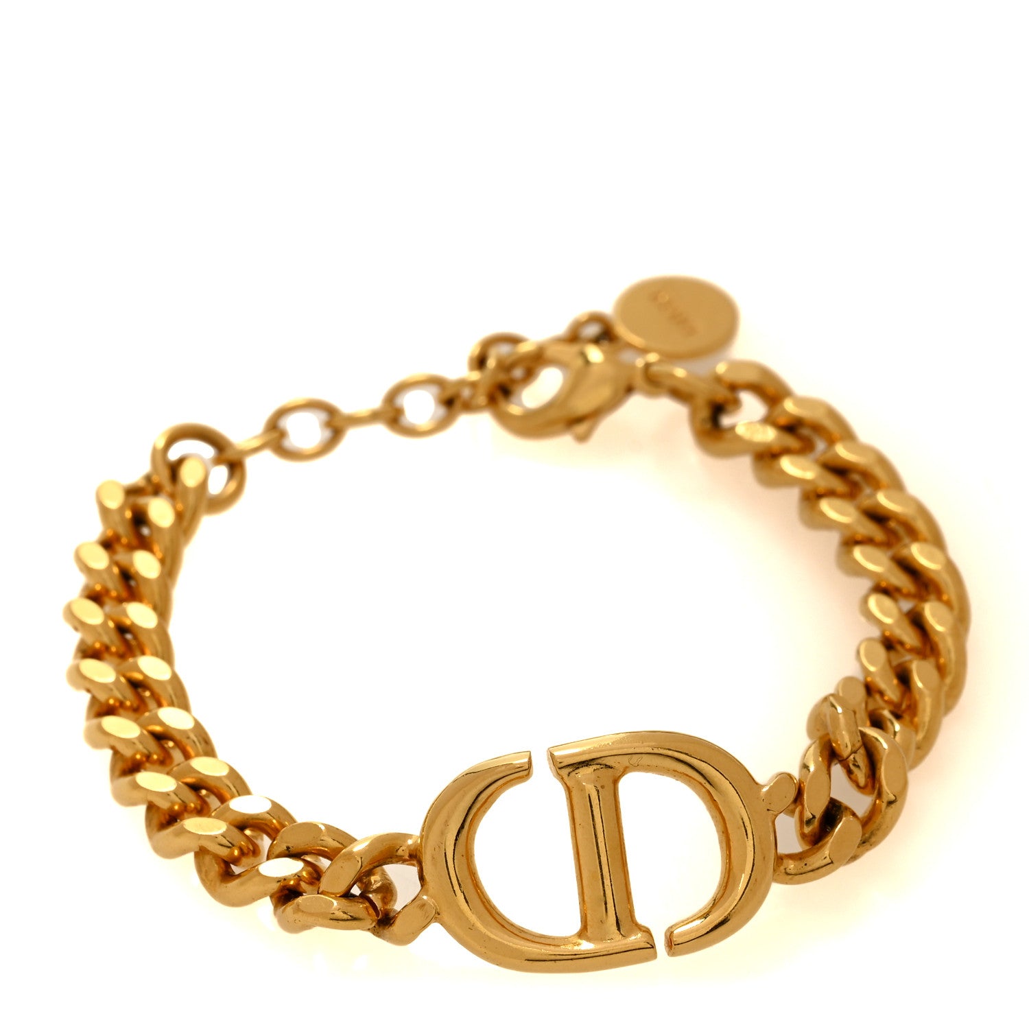 Christian Dior Brass CD Icon Chain Bracelet Gold 1917663