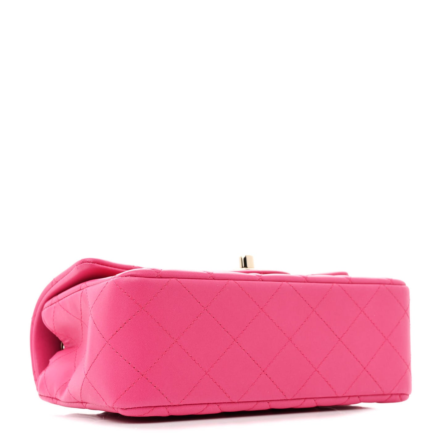 Lambskin Quilted Mini Rectangular Flap Pink