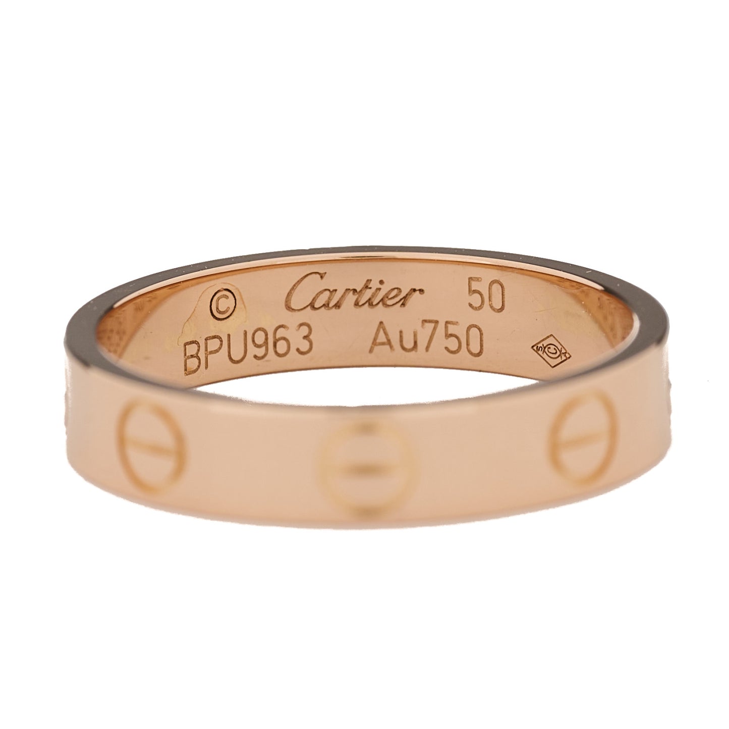 18K Pink Gold 3.5mm LOVE Wedding Band Ring 50 5.25