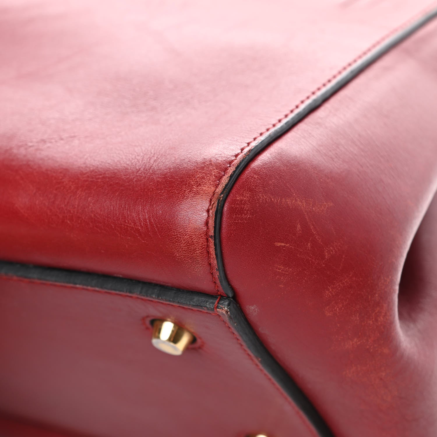 Celine Smooth Calfskin Medium Edge Shoulder Bag Red 10 of 24