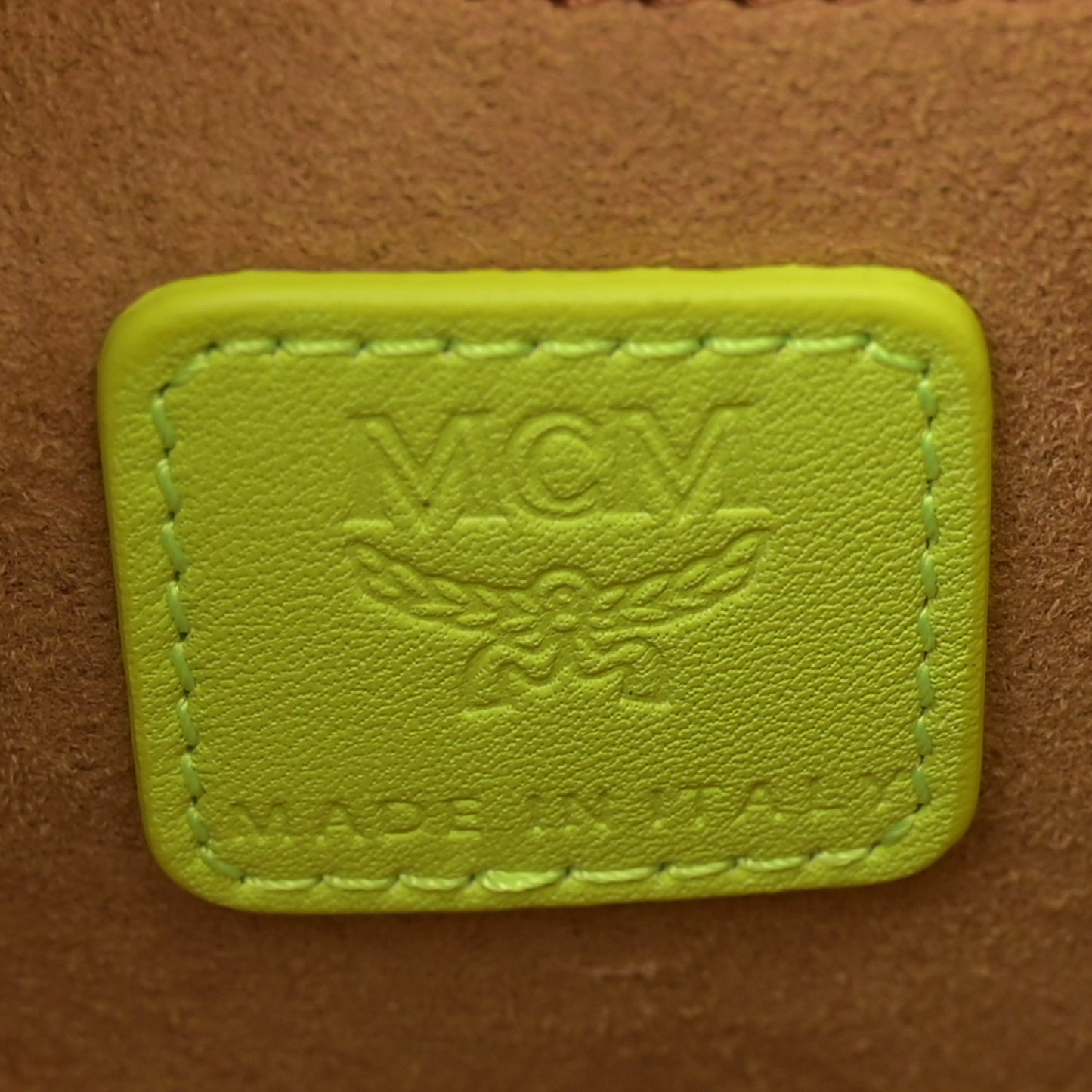 Calfskin Mini Mode Travia Tote Acid Green