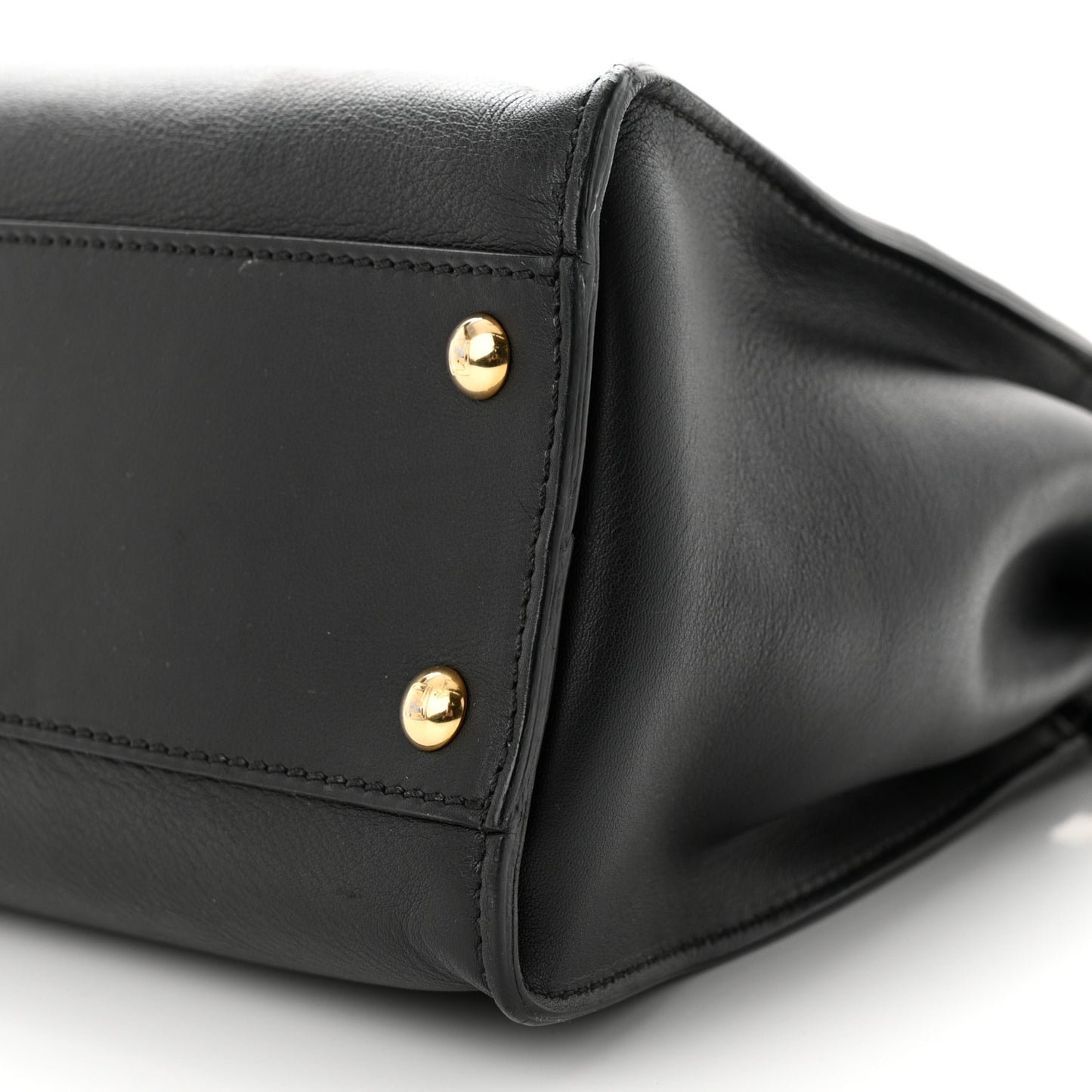 Vitello Seta Shiny Nappa Medium Peekaboo Iconic Satchel Black