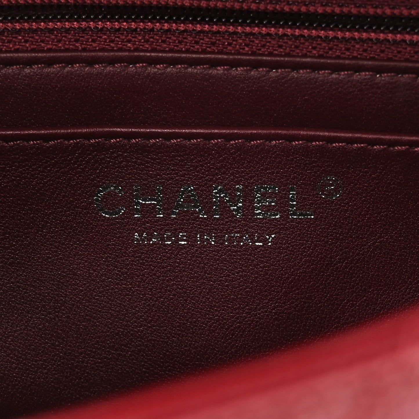 Caviar Quilted Mini Rectangular Flap Burgundy