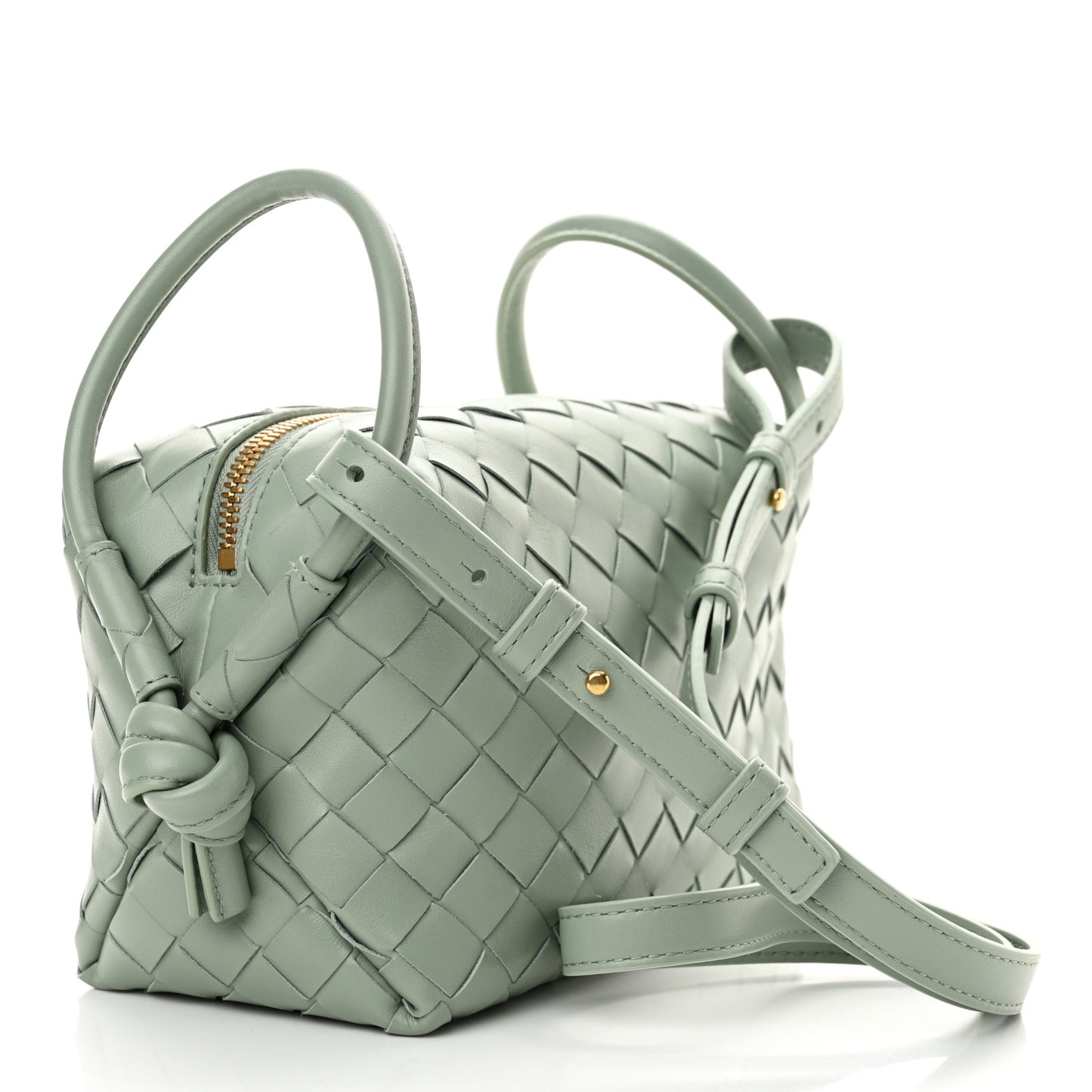 Nappa Intrecciato Loop Top Handle Camera Bag New Sauge