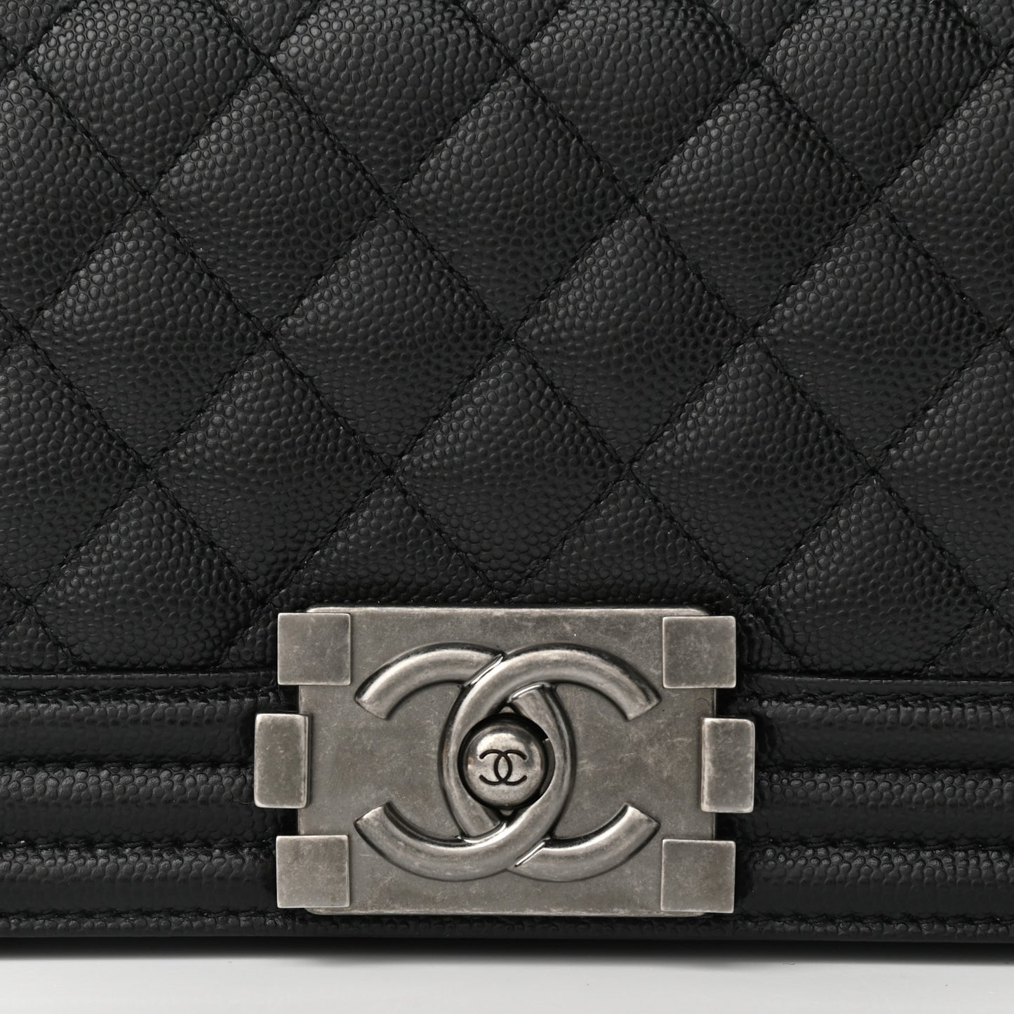 Caviar Quilted Small Boy Flap Black