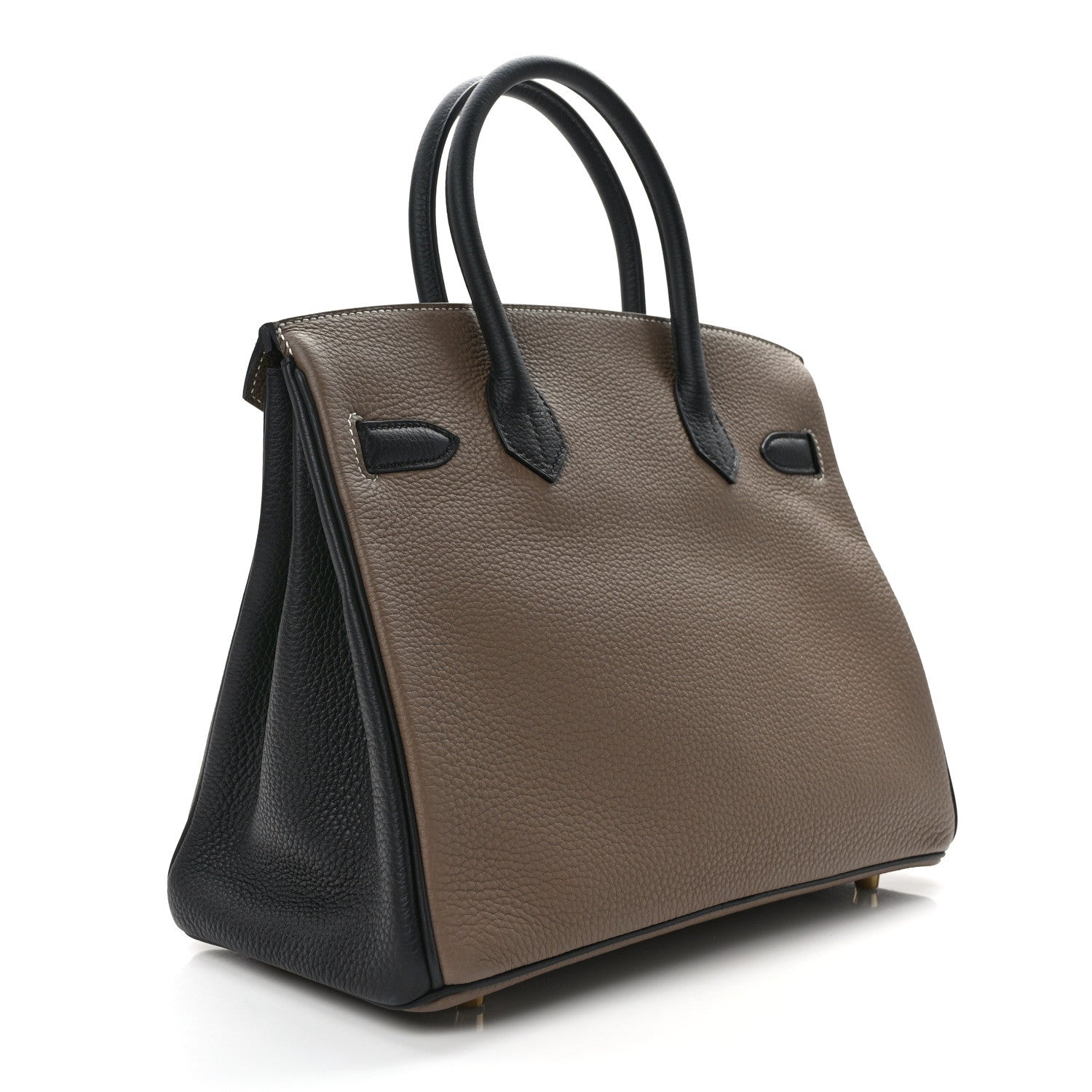 Hermes Togo Horseshoe Birkin 30 Black Etoupe 2 of 11