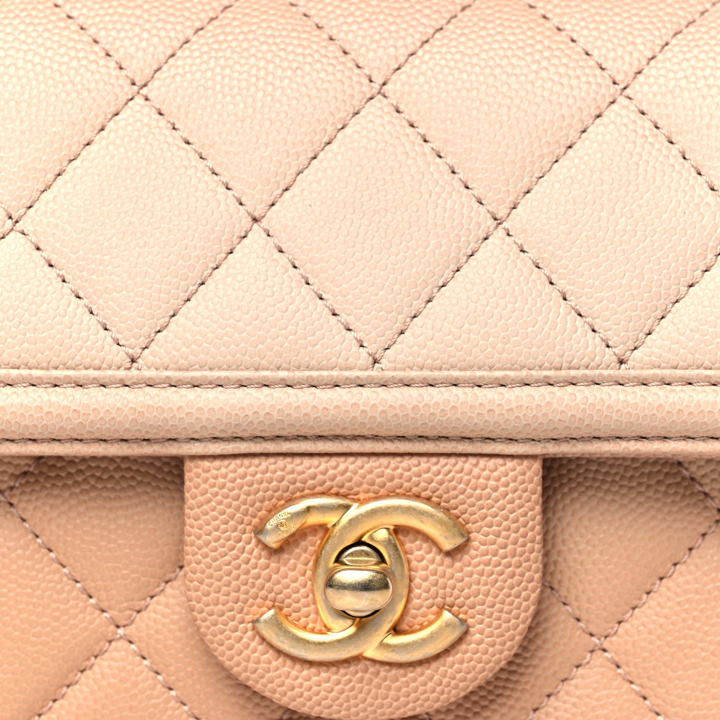 Caviar Quilted Sunset On The Sea Waist Bag Beige