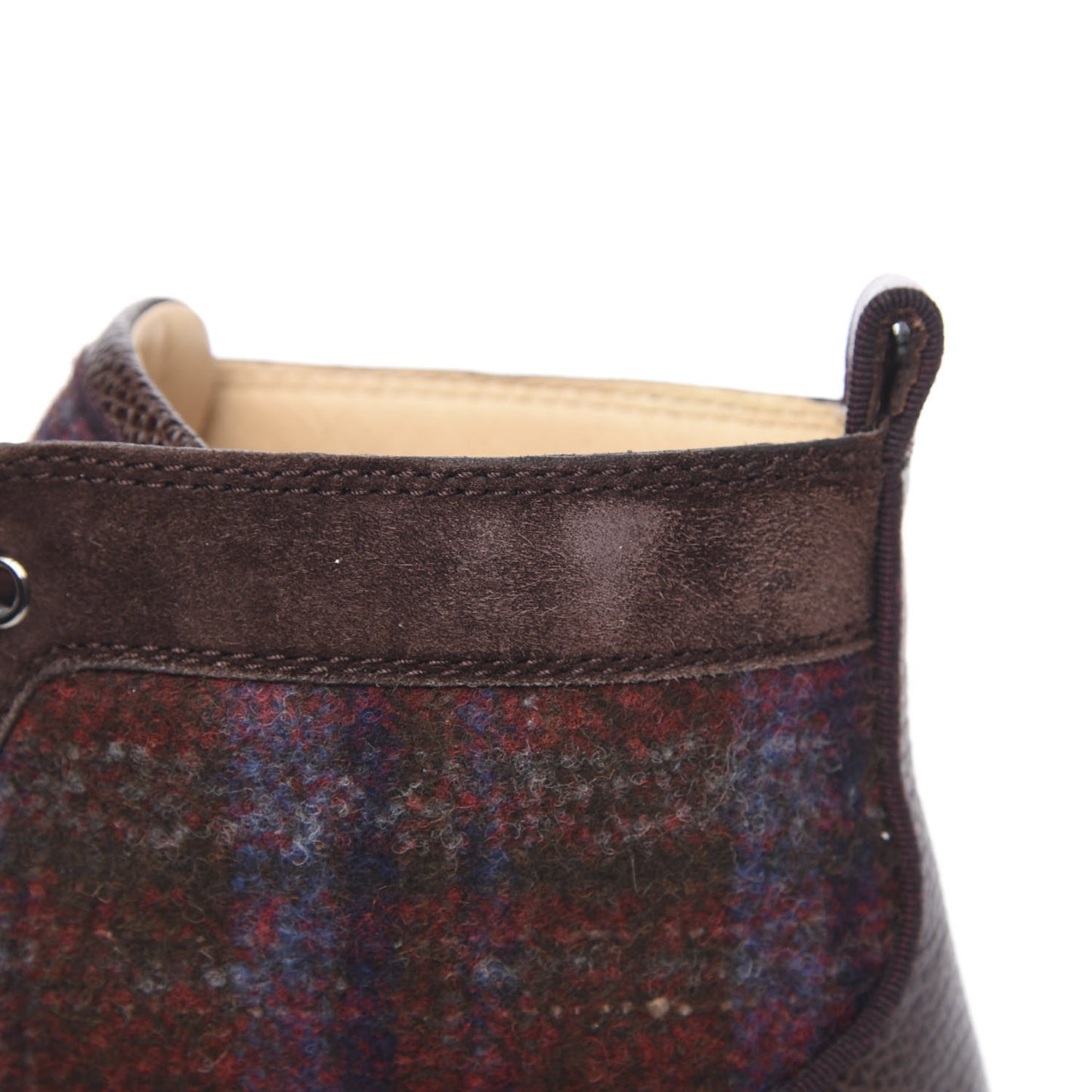 Calfskin Wool Snowflake Veau Velours Mens Lulu Flat Sneakers 45.5 Expresso Merlot