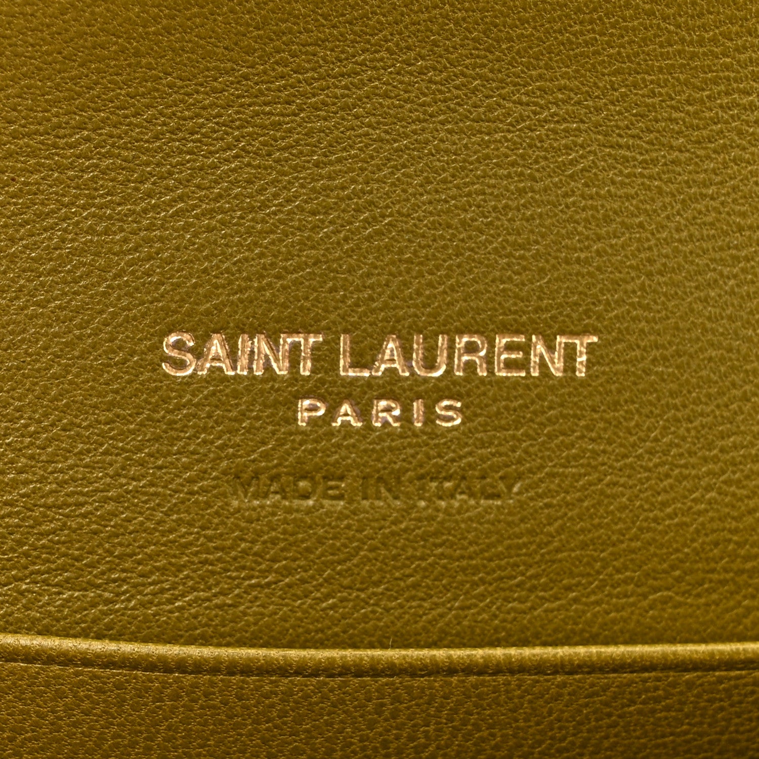 Saint Laurent Lambskin Carre Quilted Cassandre Small Envelope Wallet Olive Drab 6 of 7