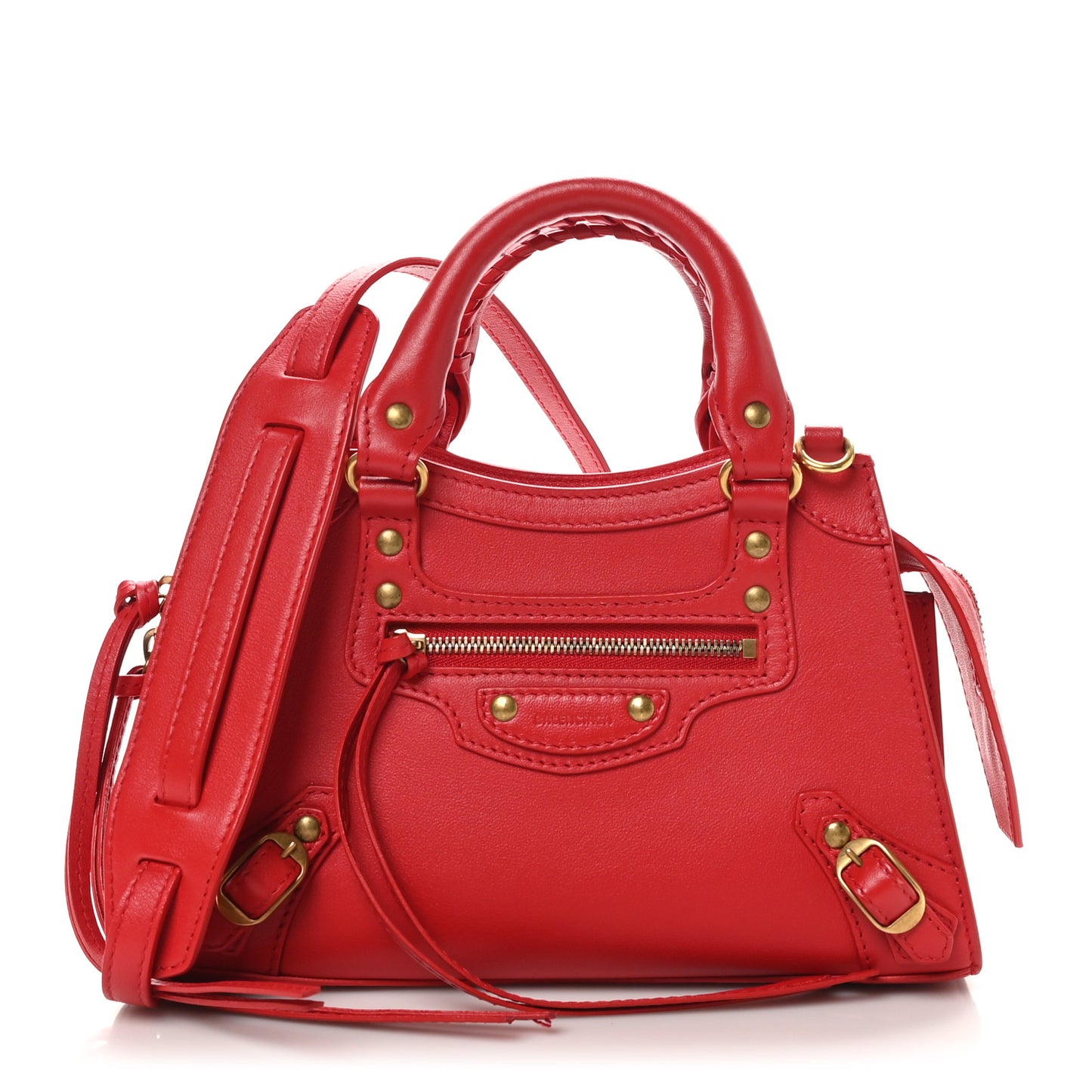Smooth Calfskin Neo Classic Brass Hardware Mini City Red