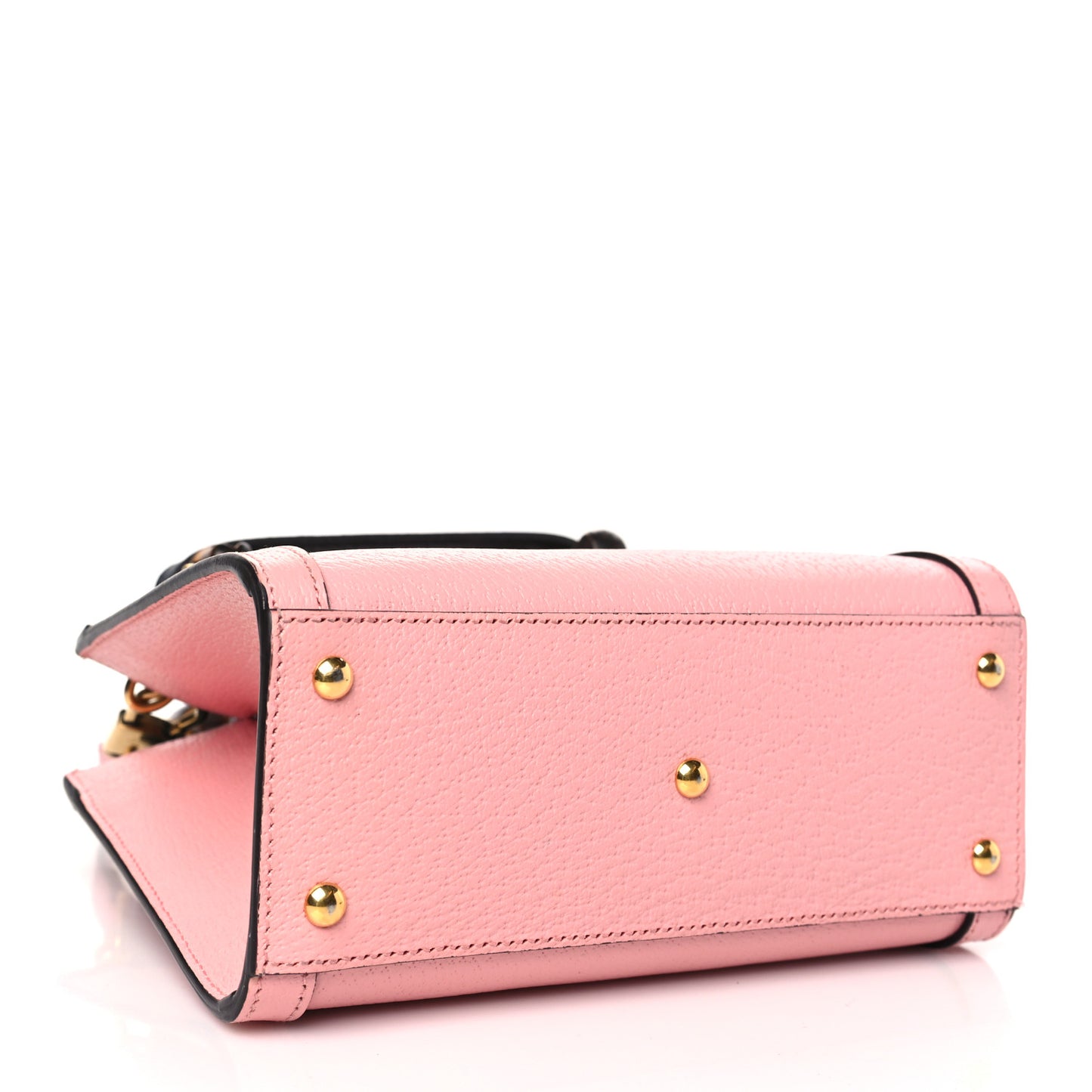 Textured Dollar Calfskin Web Mini Diana Tote Bag Wild Rose Black