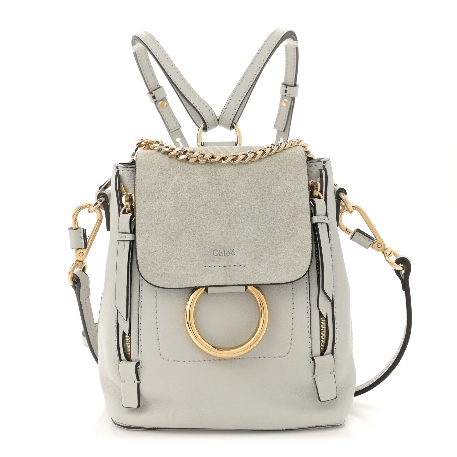Chloe Suede Calfskin Mini Faye Backpack Airy Grey 1634594 – FASHIONPHILE