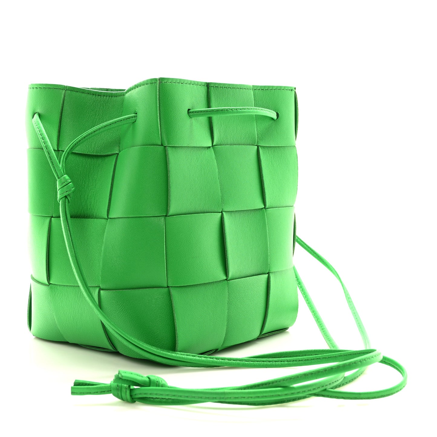 Nappa Maxi Intrecciato Small Cassette Bucket Bag Parakeet
