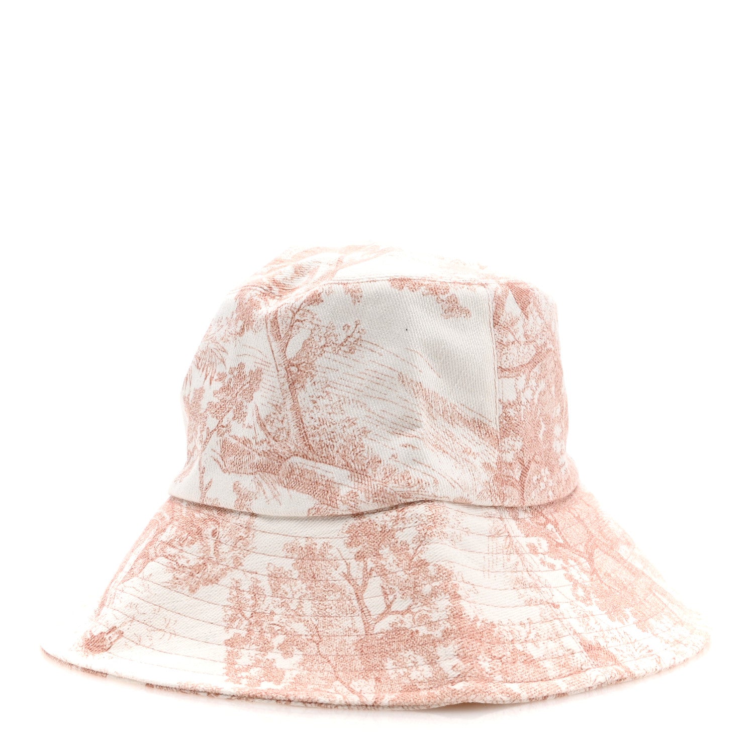 Christian Dior Cotton Dioriviera Toile De Jouy Bob Brim Bucket Hat 57 Rose 3 of 8